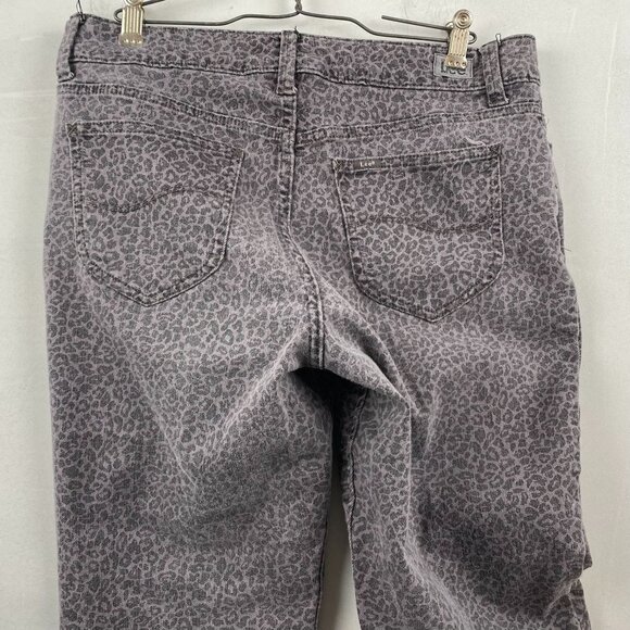 Lee Woman's Jeans Size 6 30x28 Gray Leopard Print Straight-Leg - Picture 11 of 16